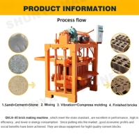 Machine semi-automatique QM4-40 pour la fabrication de blocs de béton creux et de briques autobloquantes à bas prix