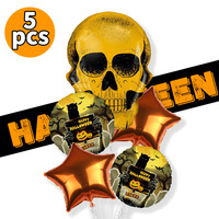 Joyeux Halloween thème fête décoration Halloween feuille ballon chat noir Zombie tête forme 5 pièces/ensemble ballon