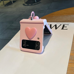 Đối Với Samsung <span class=keywords><strong>Galaxy</strong></span> <span class=keywords><strong>Z</strong></span> Lật 6 5 4 <span class=keywords><strong>3</strong></span> Chống Thả Điện Thoại Di Động Gấp Trường Hợp Tình Yêu Trái Tim Da Cảm Giác Cứng PC Điện Thoại Bìa - Product Image 3