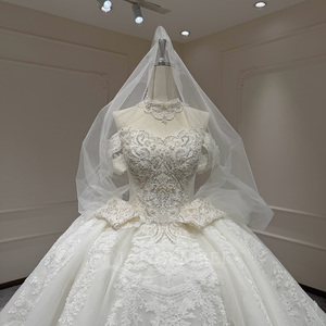 Abito da sposa di lusso Jancember XX48 in pizzo, abito da ballo con spalle scoperte e applicazioni, per <span class=keywords><strong>matrimonio</strong></span> e festa - Product Image 5