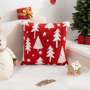 Hot bán thoải mái mềm giáng sinh gối trường hợp cây trang trí tuyết Fluffy ném gối - Product Image 2