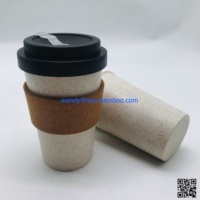 Tasses en paille de blé sans BPA écologiques 400ml tasse de voyage en plastique tasse à café en verre tasse à gobelet réutilisable avec couvercle tasses pour le camping