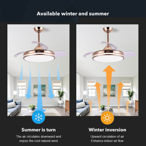 Modern Designer Home Decorative Retractable 3 ABS Invisible Blades Mute Bldc Led <strong>Ceiling</strong> <strong>Fan</strong> With Light and Remote