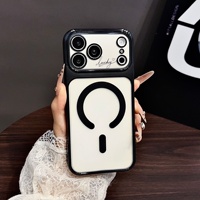 Coques de téléphone portable transparentes électro-plaquées en TPU souple avec chargement sans fil pour 18 Pro/17 Pro Max/16 Plus, anti-chute, magnétiques