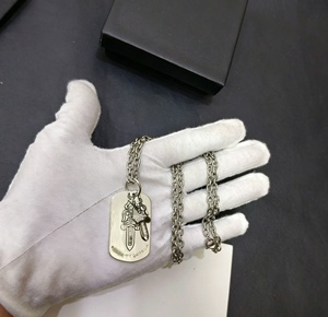 <span class=keywords><strong>Collier</strong></span> pendentif CH <span class=keywords><strong>Croix</strong></span> Cœur Zircon en Cuivre Plaqué <span class=keywords><strong>Argent</strong></span> pour Hommes et Femmes, Chaîne Longue Tendance Vintage, Vente en Gros, Cadeau - Product Image 6