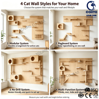 Étagères murales modulaires en bois personnalisées pour chat, arbre à chat mural, griffoir, perchoir, maison, gain de place, durable, montage facile, en carton
