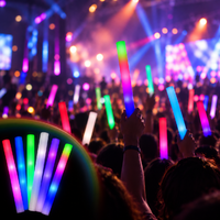 Bâtons lumineux LED en mousse personnalisables avec logo, 48 cm, colorés, clignotants, pour concerts, mariages, festivals, événements de rave