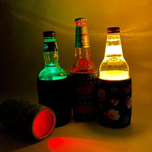 Op maat gemaakte Stubby Cooler met multi-kleurige LED-verlichting, Koozy, aangepaste logo bruiloft neopreen fleshouder, dranken- en bierkoeler - Product Image 4