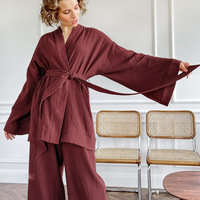 Peignoir de bain confortable, ultra doux, à séchage rapide, léger, pour hôtel, voyage, spa, plage, piscine et usage domestique