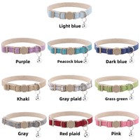 Collier pour chat et chiot en lin, modèle 02, réglable avec petite clochette, origine Guangdong, accessoire pour animaux de compagnie, pour approvisionnement direct