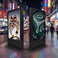 Totem numérique vertical LCD extérieur 98 pouces à double écran, étanche IP65, affichage numérique double face