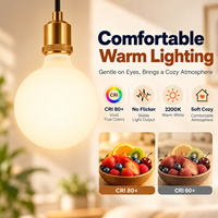 Ampoule LED Globe à Filament G95 G125 E27 Blanc Chaud Dimmable CRI80 pour Éclairage Décoratif Maison Hôtel Restaurant CE UKCA