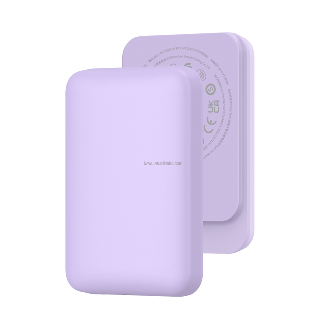 WiWU Wi-P037 Mini Power Bank 5000mah High Capacity with Strong Magnet PD20W Fast Wireless Charging Portable Mini Power Station