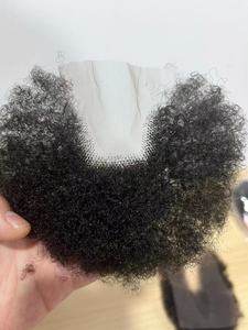 <span class=keywords><strong>Barbe</strong></span> et moustache artificielles en cheveux humains pour hommes, pour déguisement, maquillage réaliste, base en dentelle, barbes invisibles pour hommes noirs - Product Image 5