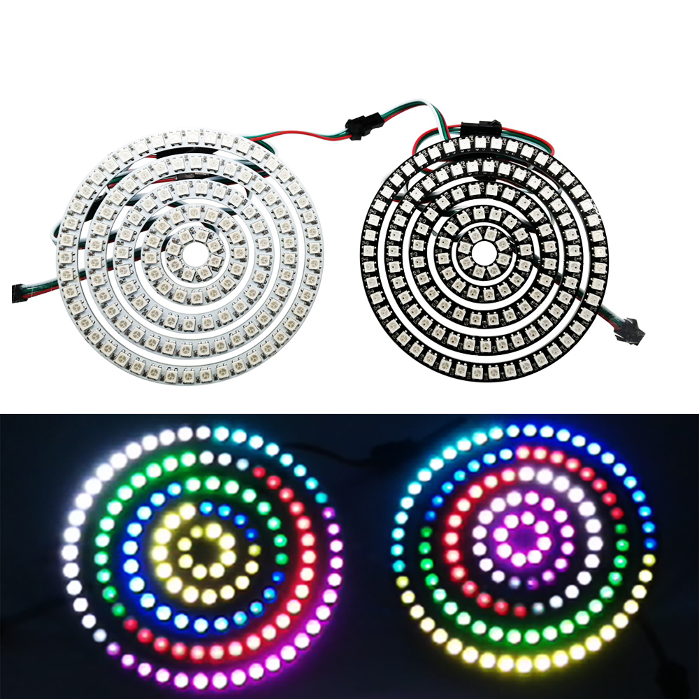 WS2812B Individually Addressable Pixel Ring 8 16 24 35 45 LEDs WS2812 Built-in IC 5050 RGB LED Ring Module Led Strip Light DC5V