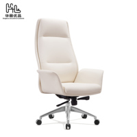 Chaise de bureau ergonomique de direction, fauteuil pivotant réglable en cuir PU avec appui-tête pour patron