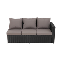 Ensemble de canapés de jardin modernes en rotin et aluminium, confortables, résistants aux intempéries et aux UV, durables, 9 places, pour parc et patio