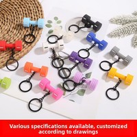 Porte-clés personnalisés DIVES Fitness en silicone 3D en forme de kettlebell, haltère, barre et disque de musculation, breloques de sac et anneaux porte-clés pour les amateurs de gym