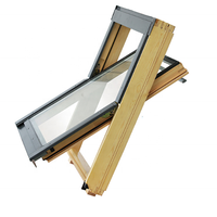 Fenêtre de toit battante moderne de style allemand en bois et aluminium avec toit en verre et ventilation