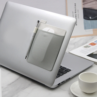 Pochette Adhésive Élastique en Lycra pour Souris, Support Arrière Amovible pour Ordinateur Portable et Tablette, Sac de Rangement pour Accessoires Informatiques