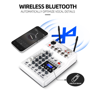 Mezclador de Audio Profesional de Alta Calidad con Micrófono Inalámbrico y Nuevos Efectos Vocales de Grabación Marca Pro <span class=keywords><strong>Plus</strong></span> Video & Lighting - Product Image 5