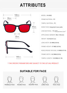 Lunettes de <span class=keywords><strong>soleil</strong></span> anti-lumière bleue UV400 de protection pour femmes et hommes, Partagas Wholesale, couleurs rouges, favorisant le sommeil - Product Image 6