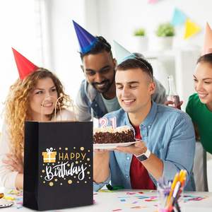 Bolsa de Papel Negra de Lujo para Regalos Empresariales, Personalizada con Logotipo Impreso, Bolsa de Papel para Joyería y Compras con Asas - Product Image 5