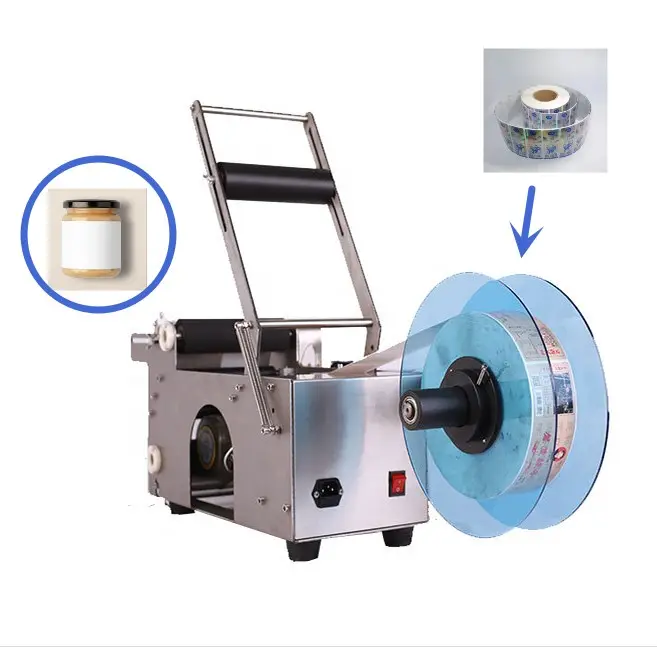 High efficiency semi-auto round bottle labelling machine Semi Automatic Labeling Machine for round wine bottle sticker labeling