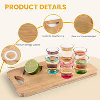 Plateau à shots en bois pour whisky, cadeau pour hommes, 45 cm x 6 cm