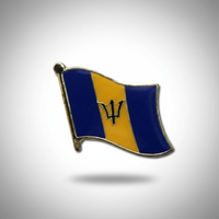GREPAS GIFTS Épinglette drapeau de la Barbade de 1 pouce, épinglette patriotique mondiale pour chapeau