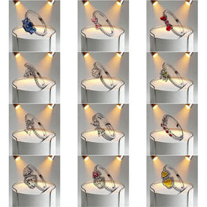 Anillo de Plata de Ley 925 con Corazón y Flor, Tallas 6, 7, 8, 9, en Rojo, Azul, Rosa y Verde, Anillos para Mujer, Joyería Fina, Regalos para Mamá - Product Image 3