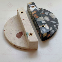Boutons de porte en terrazzo demi-cercle décoratifs personnalisés uniques meubles de chambre à coucher boutons de tiroir d'armoires de cuisine