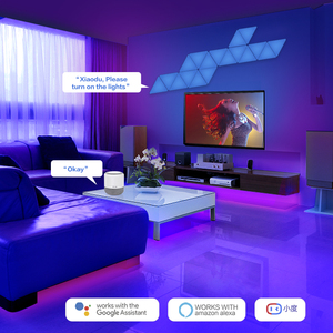 EコマースサプライヤーDIYトライアングルライトパネルスマートコントロールゲーム同期RGBIC音声コントロールとGoogleAmazon Alexaスマートライト - Product Image 6