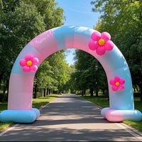 Arche gonflable en PVC personnalisée avec un joli motif floral pour les événements en plein air/en intérieur, les décorations de jardins et de centres commerciaux