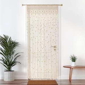 Tenda a Fili Boho <span class=keywords><strong>in</strong></span> Macramè <span class=keywords><strong>con</strong></span> <span class=keywords><strong>Perline</strong></span> per Porta e Armadio, <span class=keywords><strong>con</strong></span> Perle <span class=keywords><strong>in</strong></span> <span class=keywords><strong>Legno</strong></span> per Camera da Letto, Soggiorno e Bagno - Product Image 1