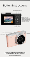 Appareil photo numérique en gros Search SourcingArk avec capteur CCD, zoom optique 16x, résolution 4K, écran 2,4 pouces et batterie au lithium pour carte