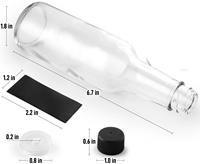 Klare Glas-Saucenflasche 5oz 8oz 12oz 16oz Woozy-Flasche mit Schwarzem Kunststoffdeckel für Scharfe Sauce BBQ Ketchup Olivenöl Großhandel