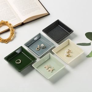 Custom Logo <b>Ceramic</b> Jewelry Tray Multi-Purpose Earring and Necklace Trinket Dish square <b>Ring</b> Holder Dish Gifts for Friends - Product Image 3