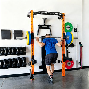 Cable Crossover Power Rack con Barra per <span class=keywords><strong>Trazioni</strong></span> a Muro Pieghevole Multifunzione Attrezzatura da Palestra per Allenamento della Forza e Body Building - Product Image 3