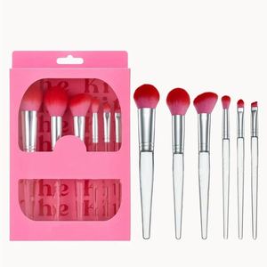 Juego de 6 Brochas de Maquillaje YRX con Mango de Plástico Transparente, Juego de Brochas de Maquillaje Profesional de Alta Calidad, Juego Pequeño Personalizable - Product Image 1