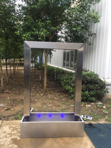Fontaine <span class=keywords><strong>de</strong></span> cascade extérieure moderne grand <span class=keywords><strong>jardin</strong></span> carré décoratif mur lumière LED en acier inoxydable caractéristique <span class=keywords><strong>de</strong></span> l'eau <span class=keywords><strong>pour</strong></span> étang <span class=keywords><strong>de</strong></span> cour - Product Image 4