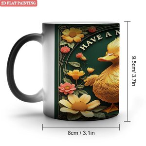 Heat Induction Magic Mug Frosted Black 11oz <b>Ceramic</b> Custom Sublimation Gift <b>Cup</b> - Product Image 1