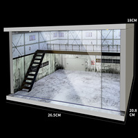 Diorama de garage automobile à l'échelle 1/64 avec éclairage LED USB, vitrine réaliste pour voitures miniatures et modèles réduits