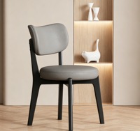 Chaise de salle à manger en bois massif, style italien du milieu du siècle, chaise de luxe avec dossier, pour la maison, le restaurant, la salle à manger