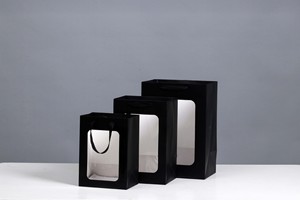 Tùy Chỉnh Sang Trọng Phân Hủy Sinh Học Bao Bì Các Tông Túi Quà Tặng Thủ Công Mua Sắm Túi Giấy Với Cửa Sổ Và Ribbon Xử Lý - Product Image 4