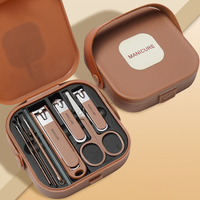 Ensemble de coupe-ongles en acier inoxydable coloré 8 pièces, pinces à cuticules, soin des pieds, boîte cadeau, coupe-ongles haut de gamme pour femmes et hommes