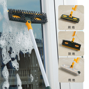 <b>Floor</b> <b>Brush</b> Extendable Long Handle Stiff Bristle For Bathroom Tile Cleaning Eco Friendly - Product Image 4
