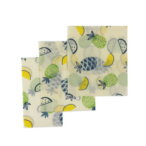 Reusable Beeswax Food <strong>Storage</strong> <strong>Wrap</strong> Sustainable No Plastic Alternative to Bowl Cover Waxed Cotton Cloth for Sandwich Wrapping - Product Image 3