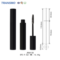 Contenant cosmétique en aluminium noir mat 9 ml, flacon de sérum pour cils, tube vide pour gloss à lèvres, mascara, faux cils, huile essentielle