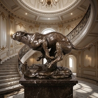 Figurine de panthère rampante en bronze artisanale - Taille entièrement personnalisable, pose de traquement et finition patine antique, sculpture en bronze